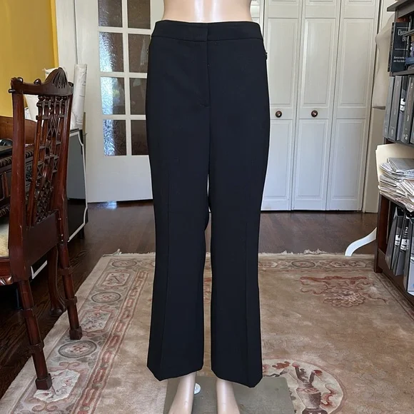 Akris Black Tailored Dress Pants With a Side Box Pleat Women's Size 12